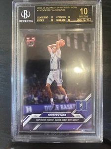 2024 BOWMAN U NOW #1 COOPER FLAGG BGS 10 RC 1ST CARD 🔥 PRESTIGIOUS BLACK LABEL - Picture 1 of 2