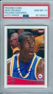 Jrue Holiday 2009 Topps RC Rookie #330 Autograph PSA DNA Gem Mint 10 Auto - Picture 1 of 2