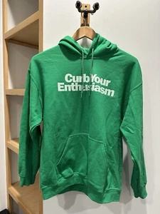 Green Curb Your Enthusiasm Logo Hoodie Large  - Picture 1 of 4