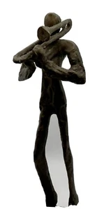 Trombone bronze sculpture. Brutalist Style. Jazz Musician - Picture 1 of 6