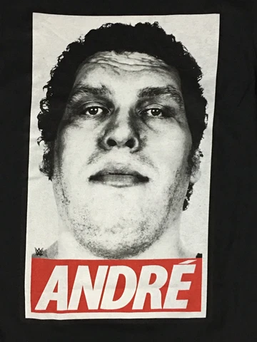 NWT Men's ANDRE THE GIANT Wrestling WWE WWF Black Officially Licensed Tee-Shirt Cover