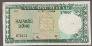Billete Vietnam Sur 20 Dong P-16a ND 1964 - Imagen 1 de 2