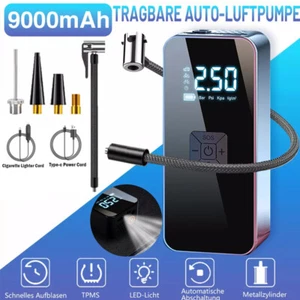 Elektrische Luftpumpe Akku-Kabellos-Auto Reifen Druckluft Luftkompressor 9000mAh - Bild 1 von 13
