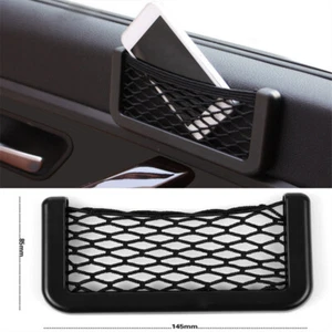 Accesorios para teléfono de almacenamiento de red elástica negro con borde de carrocería interior de automóvil - Imagen 1 de 12