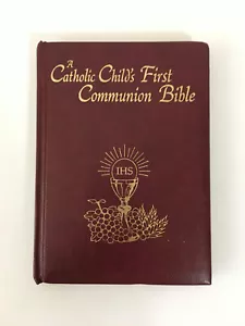Catholic Child's First Communion Bible-Maroon Imitation Leather - Picture 1 of 7