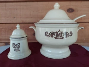 PFALTZGRAFF BROWN SOUP TUREEN SET WITH SUGAR BOWL - Picture 1 of 14