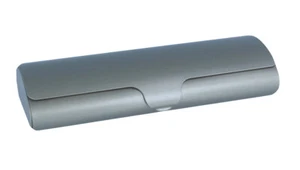 Schönes Aluminium-Brillenetui mit Schnappverschluss "XENA" in Beige klein/groß - Bild 1 von 2