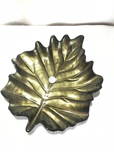 PRINCESS HOUSE Bountiful Beauty Olivgrün Metallic 11 3/4" Blatt Teller Schale RAR - Bild 1 von 7