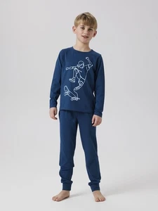 NAME IT Jungen Pyjama Schlafanzug dunkelblau Skater Boy Größe 86/92 bis 158/164 - Bild 1 von 5