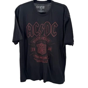 Camiseta AC/DC Dirty Deeds Done Dirt banda barata azul líquido XL negra - Imagen 1 de 3