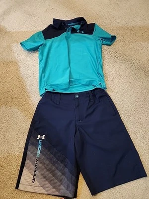 Juego de ropa de golf Underarmor para niños verde azulado y azul Foto 1 de 4