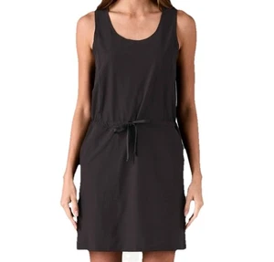 Patagonia Fleetwith Black Tank Dress Drawstring Pockets Stretch Hiking Size M - Picture 1 of 12