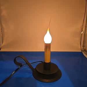 Vintage elektrische schwarze Metall Kerzenständer Lampe Urlaub Dekor Basteln neue Glühbirne LESEN - Bild 1 von 5