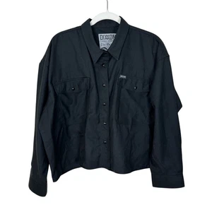 Dixxon Flannel Co The Outlaw Crop Shirt Women’s Size 2X Black Pearl Snaps - Picture 1 of 6