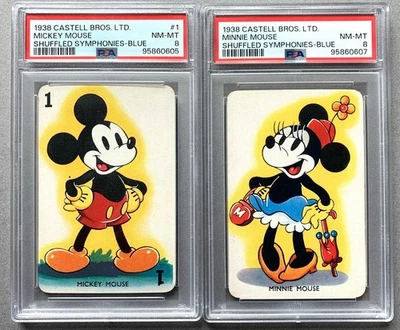 PSA 8 Mickey & Minnie Mouse 1938 Castell Bros./Disney Shuffled Symphonies Blue - Image 1 of 4