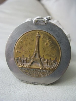 Monedero antiguo Art Nouveau plata oro cuero EIFFEL PARÍS FRANCIA 300 M Foto 1 de 4