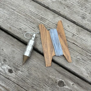 Small 2.2oz Aluminium & Brass Plumb Bob - Vintage Old Tools Mason Measuring Tool - Picture 1 of 5