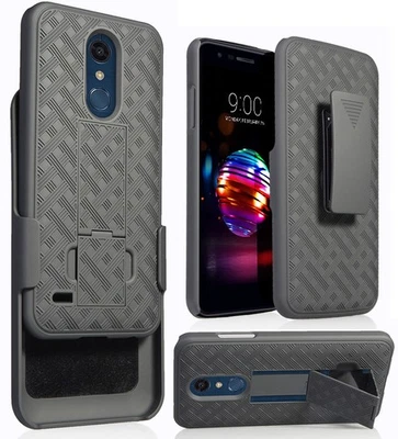 Black Case + Belt Clip Holster for LG K30, Phoenix Plus, Premier Pro, Harmony 2 - Image 1 of 4