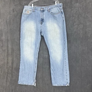 Cinch White Label Jeans Men 42x32 Blue Denim Relaxed Straight Western ISSUES - Picture 1 of 14