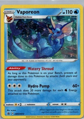 Vaporeon Promo SWSH: Sword & Shield Promo Cards SWSH072 LP-NM - Image 1 of 2