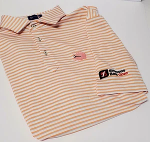 Polo de golf Stitch Broome Strip marfil/melocotón/cerdo azul con gafas bordadas - Imagen 1 de 15