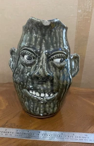 Cleater & Billie Meaders Southern Primitive Folk Art Pottery Face Jug Pitcher - Picture 1 of 9
