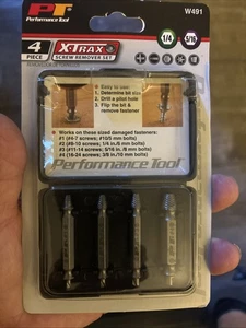 Performance Tool W491 X-Trax Screw Remover Set (4 Pieces) - Removes Stripped or - Bild 1 von 3
