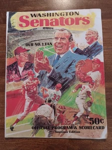 1970 Washington Senators Official Program & Scorecard Richard Nixon Cover RARE!! - Picture 1 of 21