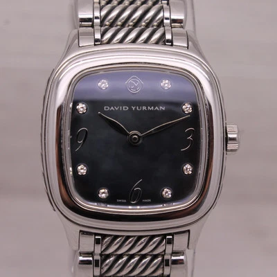 David Yurman Thoroughbred Steel Ladies Watch Black Pearl Diamond Dial T304-XSST - Image 1 of 4
