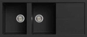 Lavello Cucina 2 Vasche Incasso eff. Fragranite 116 cm Nero LGU50040 ELLECI - Foto 1 di 2