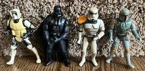 1996 Star Wars Boba Fett Darth Vader Storm Trooper Bike Trooper Figuren KENNER - Bild 1 von 10