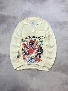 Vintage Ed Hardy Rugby Long Sleeve Polo Skull Japan Style Size S - Picture 1 of 12