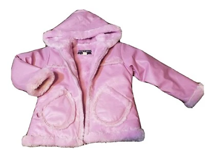 Girls Big Chill faux fur fleece lined pink winter Coat size 5/6  - Image 1 of 4