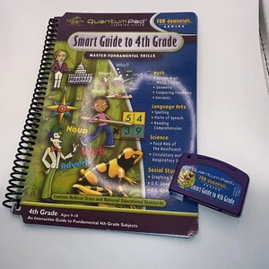 Leap Frog Quantum Pad Smart Guide to 4th Grade Book and Cartridge Interactive  - Picture 1 of 4