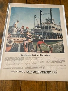 Vintage 1957 Insurance Of North America Happiness Afloat At Disneyland ad - Picture 1 of 1