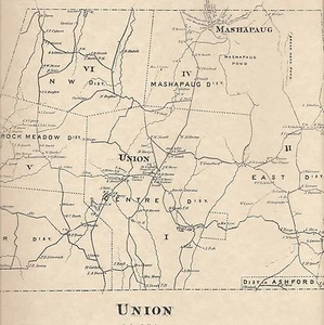 Union Mashapaug CT 1869  Map with Homeowners Names Shown - Picture 1 of 1