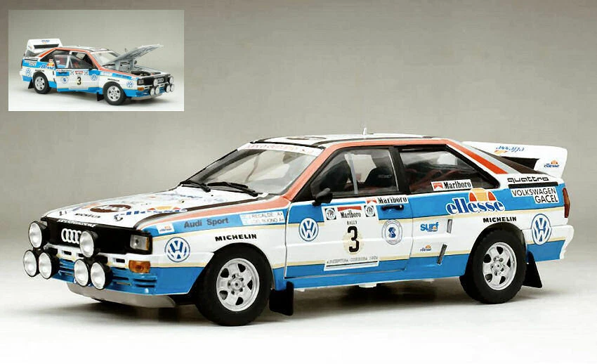 Audi Quattro A2 #3 3rd Rally Argentina 1984 J. Recalde / J. Del Buono 1:18 Model - Immagine 1 di 1