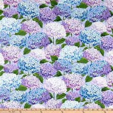 Henry Glas Libelle Garten Hydrangea Periwinkle 100% Baumwolle