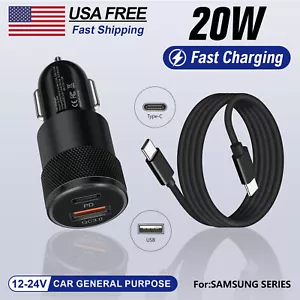 For Apple iPhone 16 Pro Max 15 Plus Fast PD Car Plug Charger Type-C Cable Cord - Picture 1 of 33