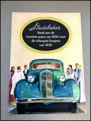 1936 Studebaker President Dictator St.Regis Vintage DUTCH Car Brochure Catalog Foto 1 de 4