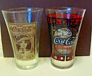 2-VASOS DE VIDRIO DE COCA-COLA DE COLECCIÓN - Imagen 1 de 2
