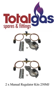 LPG DUAL REGULATOR KIT TWIN STAGE 250MJ SUIT CARAVAN AND HOME USE DOUBLE - Picture 1 of 5