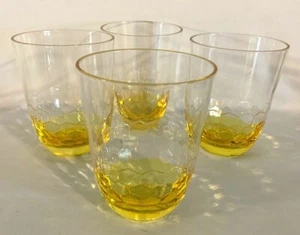Set of 4 Yellow Heavy Acrylic Stemless Wine Tumblers, BRAND NEW - Picture 1 of 7
