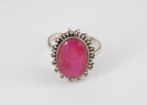 925 Sterling Silver Ruby Lab Created Ring Size 6.5