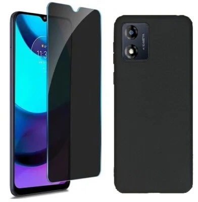 Coque Etui + Verre Trempé Anti Espion pour Motorola Moto E13 E14 E22 E30 E32 E40 - Photo 1/3