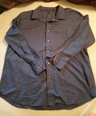 Apt 9 mens dress shirt, blue and charcoal gray checker pattern, size XXL  - Image 1 of 4