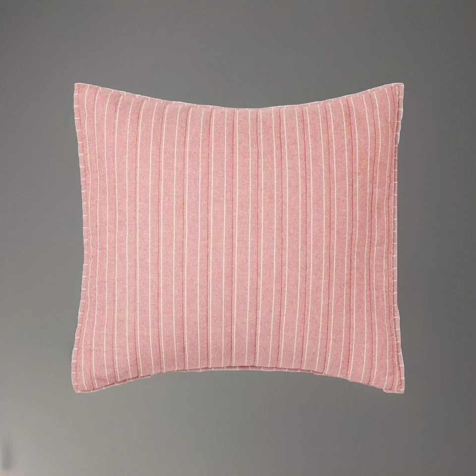 Umbral Franela Rayas Bayas Estándar Almohada Falsa Nuevo Rojo 100% Algodón 26x26 Foto 1 de 4