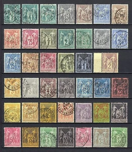 France 1876/1890 - Belle collection au type Sage COTE 1.150 € - TB D'ASPECT - Picture 1 of 3