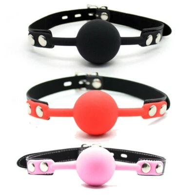 Soft Silicone Ball Mouth Gag Slave Oral Restraint Gear Open Mouth Breathable SM - Image 1 of 4