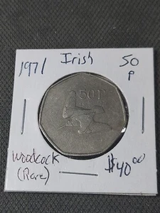 Rare -Ireland 1970 50 Pence Woodcock bird F/79 - Picture 1 of 5